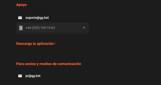 Servicio de asistencia y opciones de contacto para usuarios de GGBET Casino